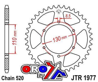 REAR SPROCKET JTR1977.45 STEEL, HONDA ROAD