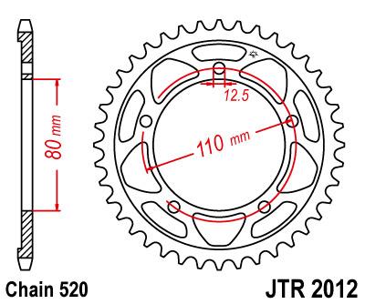 REAR SPROCKET JTR2012.42 JT