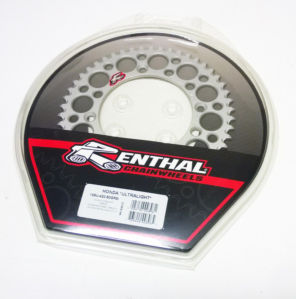 REAR SPROCKET ALLOY RENTHAL, ULTRALITE 189U-420-50GRSI