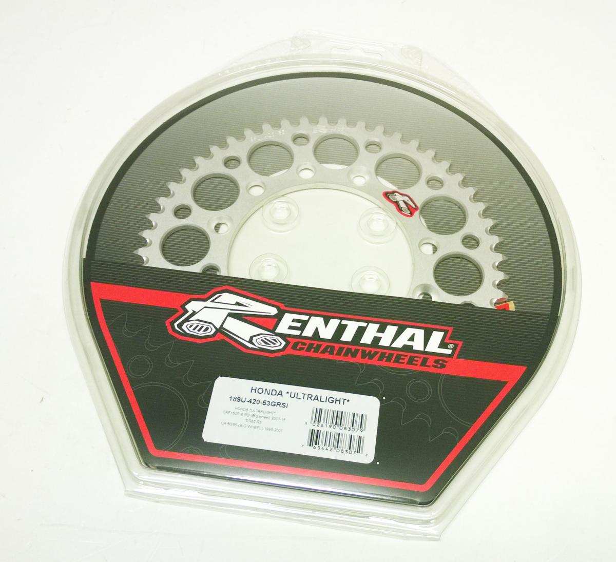 REAR SPROCKET ALLOY RENTHAL, ULTRALITE 189U-420-53GRSI