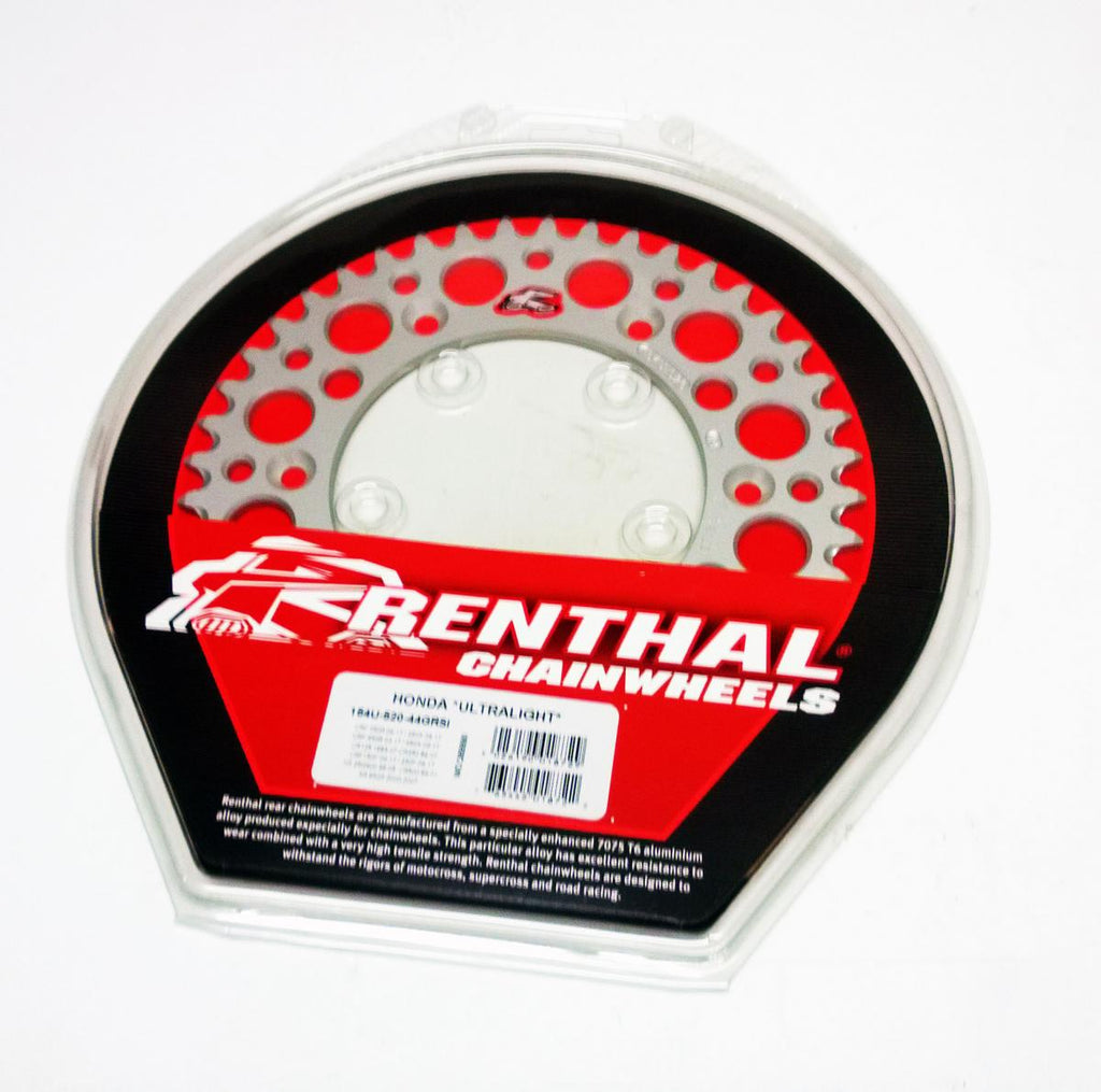 REAR SPROCKET ALLOY RENTHAL, ULTRALITE 154U-520-44GRSI SILVER