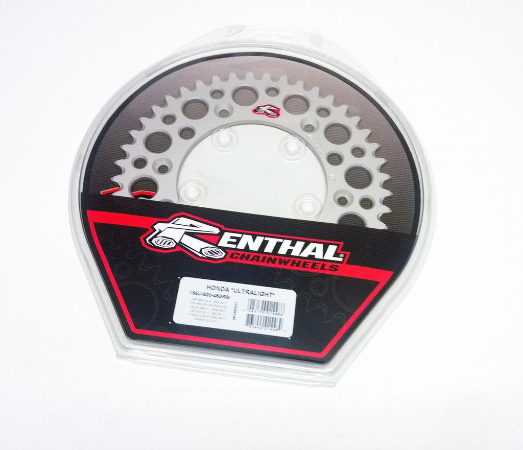 REAR SPROCKET ALLOY RENTHAL, ULTRALITE 154U-520-45GRSI SILVER