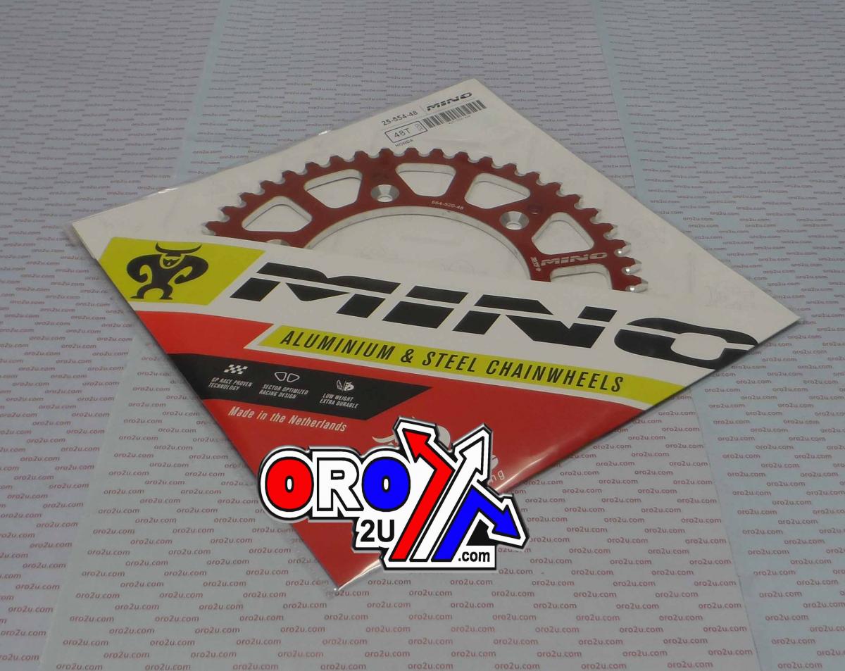 MINO REAR SPROCKET ALLOY RED 210, 25-554-48 RED