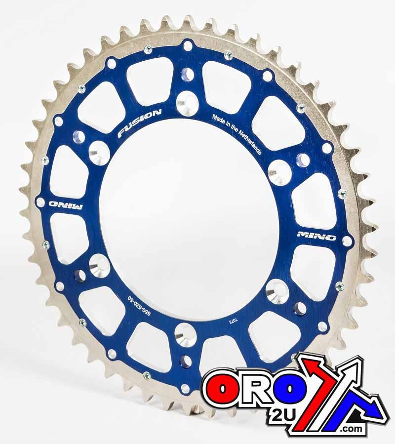 MINO REAR SPROCKET FUSION 2-RING, 23-554-49 BLUE STEEL/ALLOY