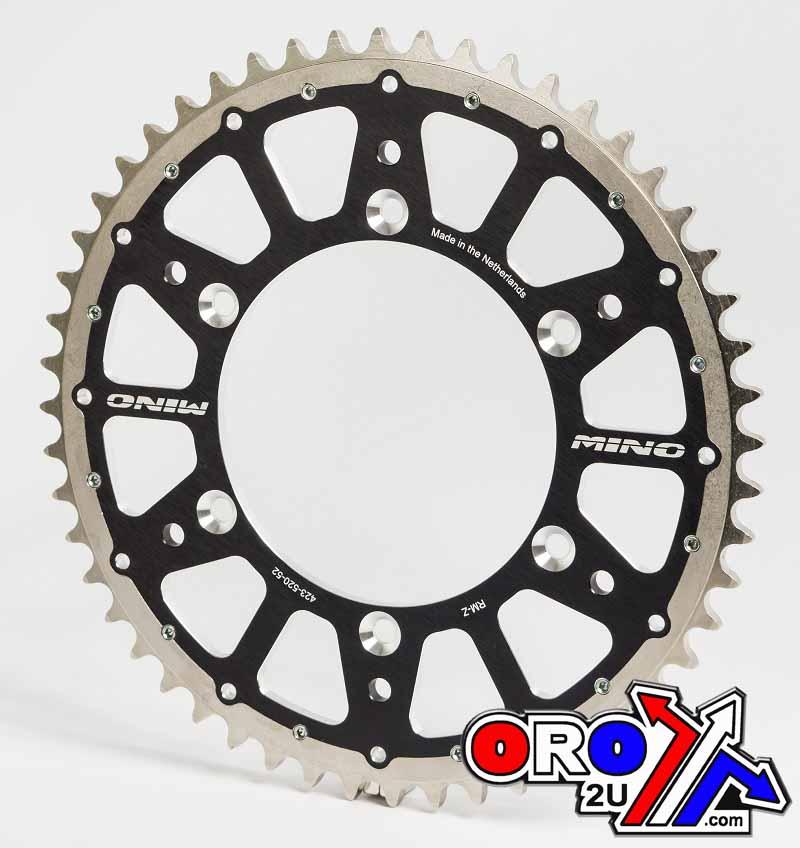 MINO REAR SPROCKET FUSION 2-RING, 23-554-49 BLACK STEEL/ALLOY