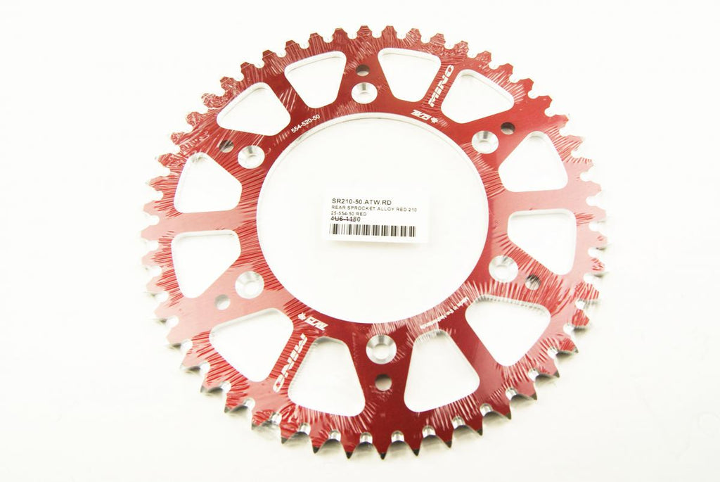 MINO REAR SPROCKET ALLOY RED 210, 25-554-50 RED
