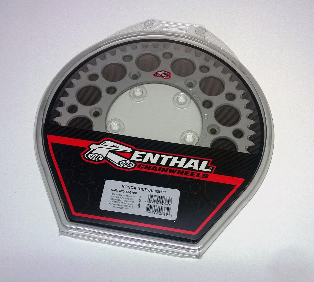 REAR SPROCKET ALLOY RENTHAL, ULTRALITE 154U-520-50GRSI