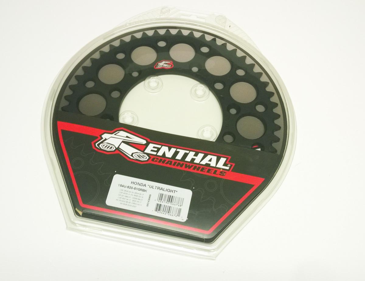 REAR SPROCKET ALLOY RENTHAL, ULTRALITE 154U-520-51GRBK