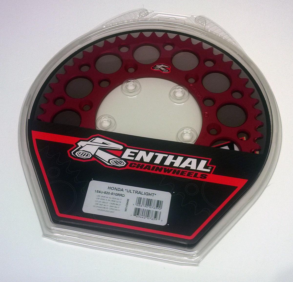 REAR SPROCKET ALLOY RENTHAL, ULTRALITE 154U-520-51GRRD
