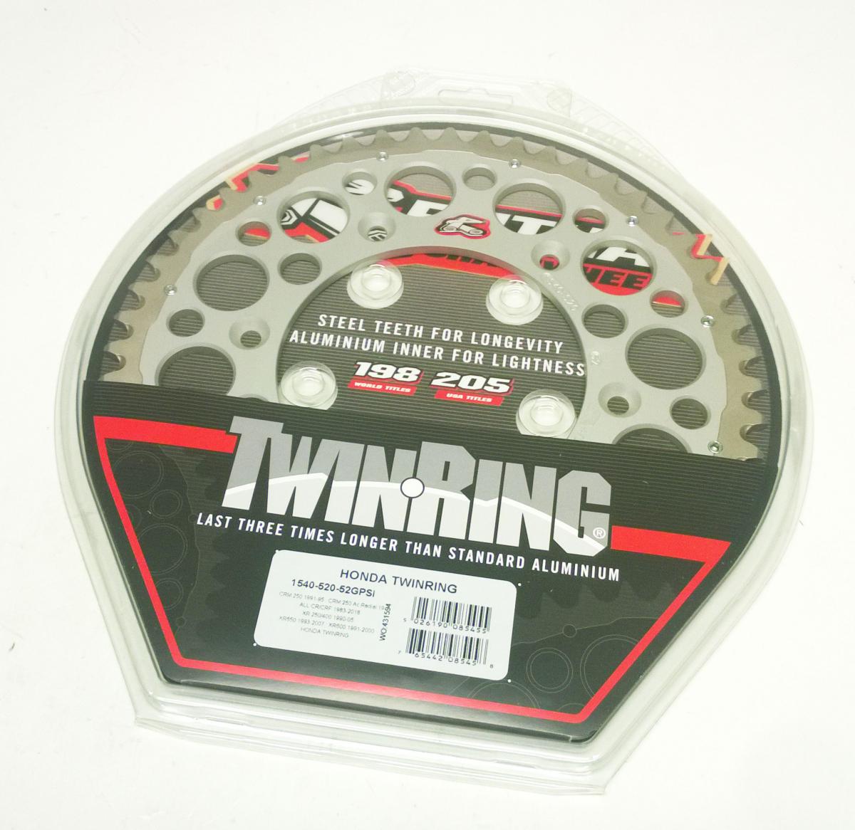 REAR SPROCKET TWINRING XR, RENTHAL 1540-520-52 HONDA, 1540-520-52GPSI