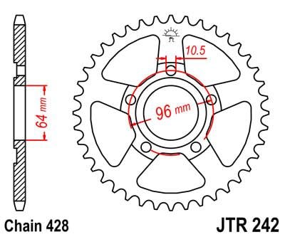 REAR SPROCKET JTR242.53 STEEL