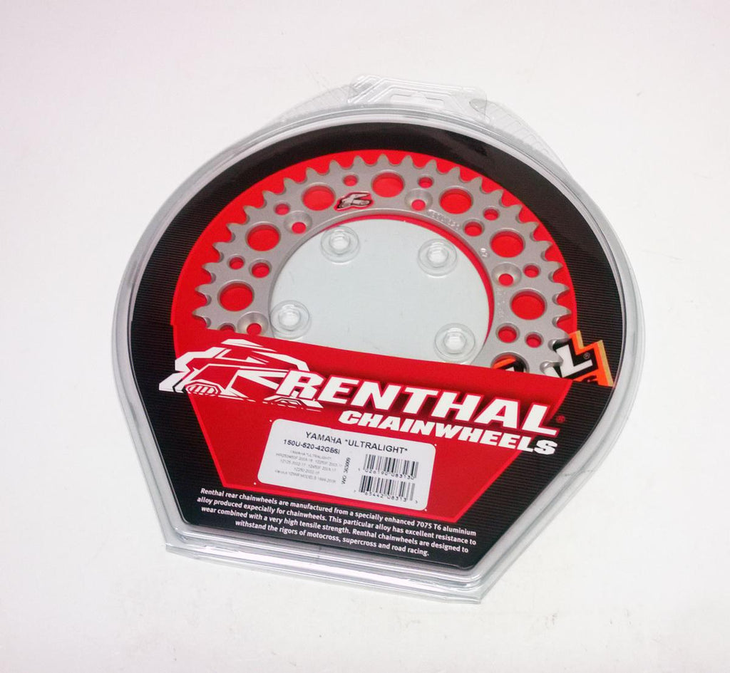 REAR SPROCKET ALLOY RENTHAL, ULTRALITE 150U-520-42GBSI SILVER