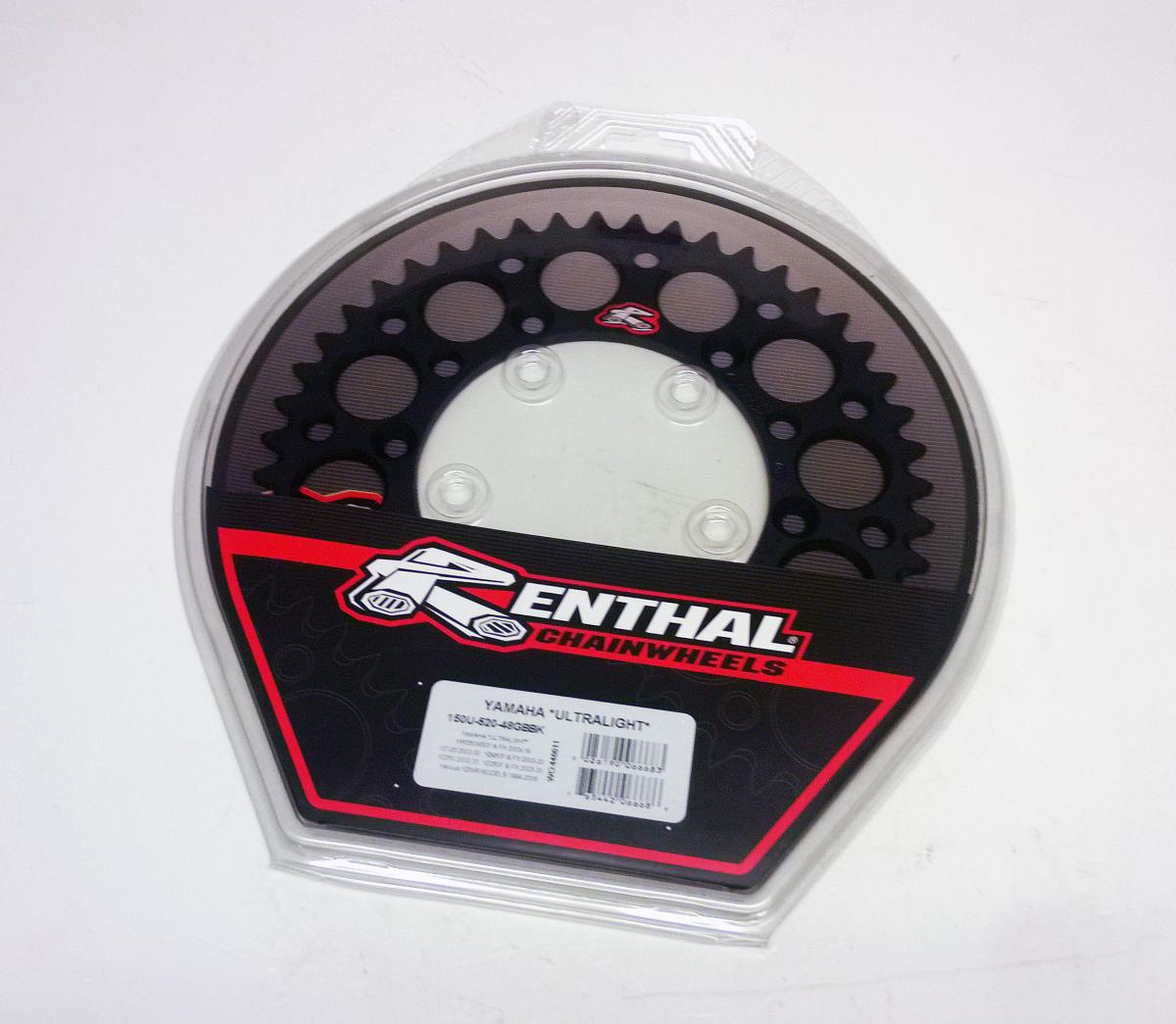 REAR SPROCKET ALLOY RENTHAL, ULTRALITE 150U-520-48GBBK BLACK