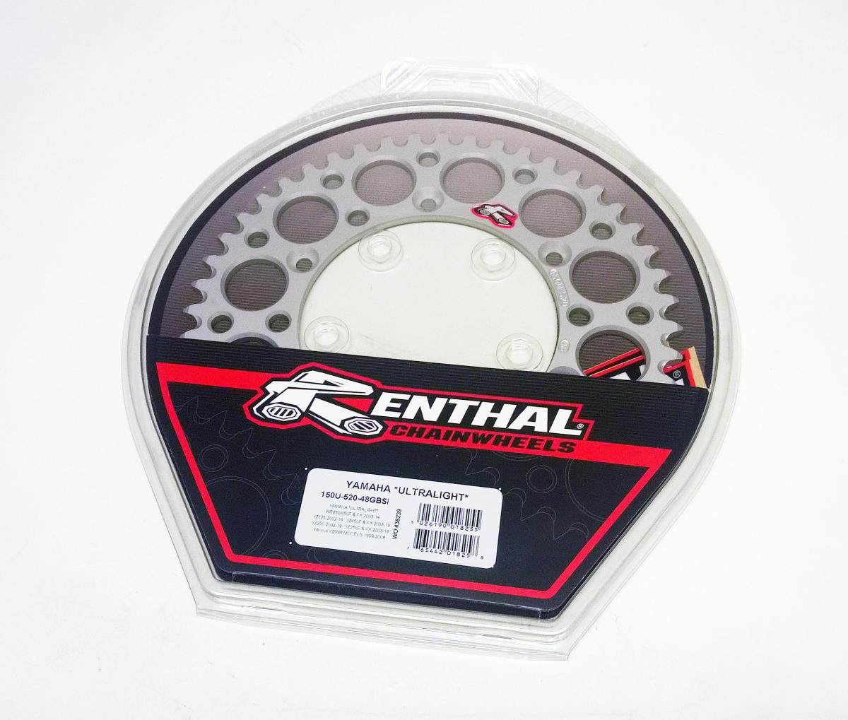 REAR SPROCKET ALLOY RENTHAL, ULTRALITE 150U-520-48GBSI SILVER