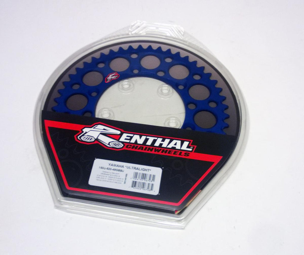 REAR SPROCKET ALLOY RENTHAL, ULTRALIGHT 150U-520-49GBBU BLUE