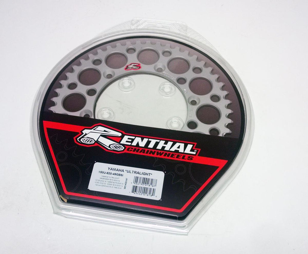 REAR SPROCKET ALLOY RENTHAL, ULTRALITE 150U-520-49GBSI SILVER, 150U-520-49GBSI