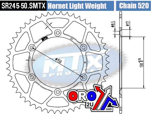 REAR SPROCKET STEEL HARD LIGHT 11H-428-50 245/251-50