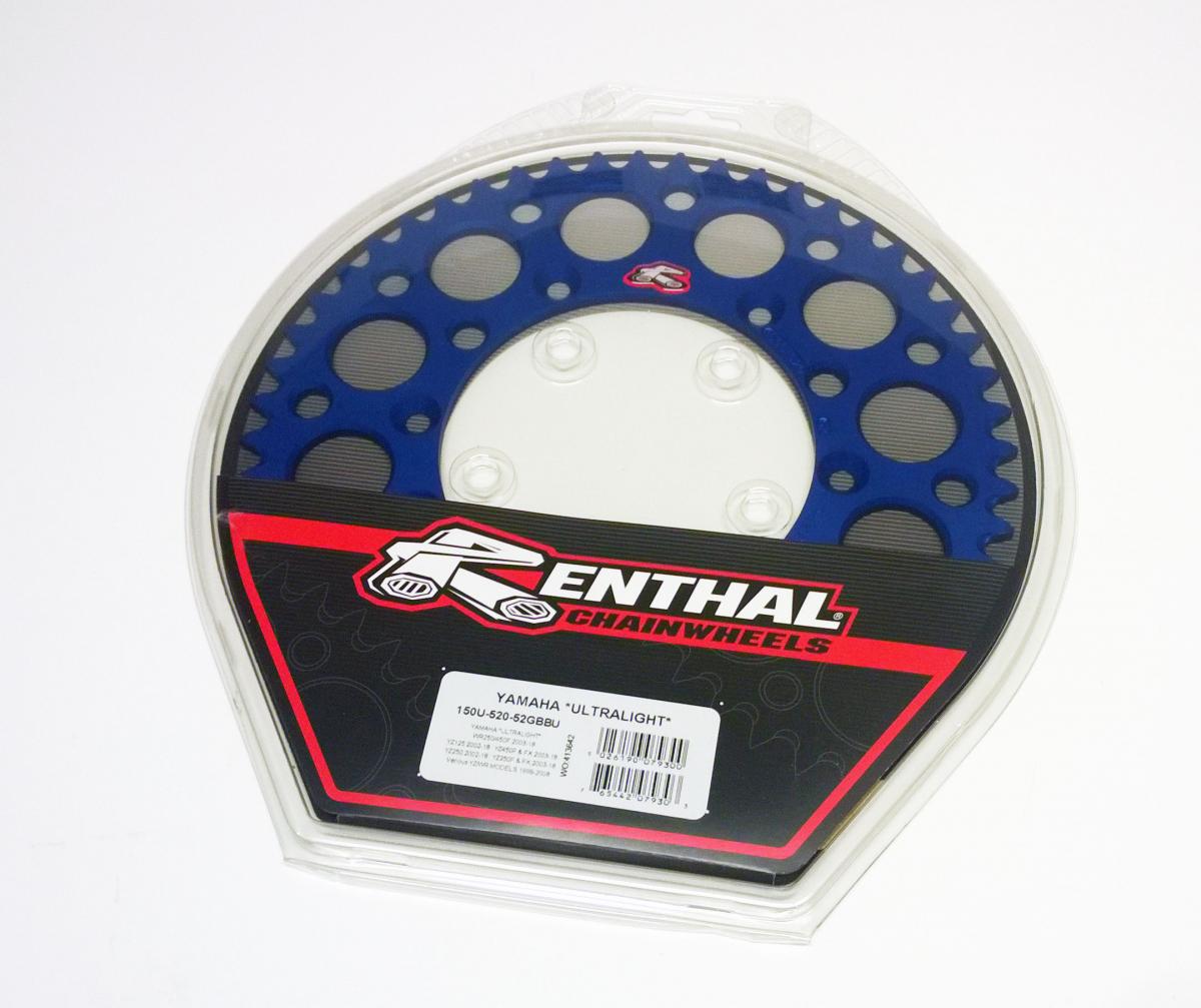 REAR SPROCKET ALLOY RENTHAL, ULTRALITE 150U-520-52GBBU BLUE