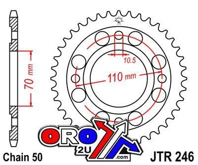 REAR SPROCKET JTR246.41 STEEL, HONDA ROAD