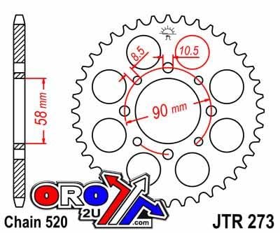 REAR SPROCKET JTR273.44 JT 520 BLACK