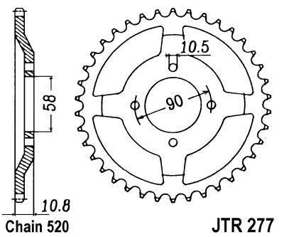 REAR SPROCKET JTR277.41 JT 520