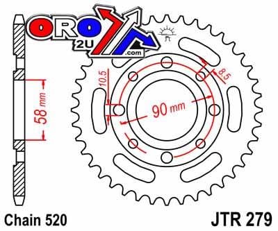 REAR SPROCKET JTR279.35 STEEL, HONDA ROAD