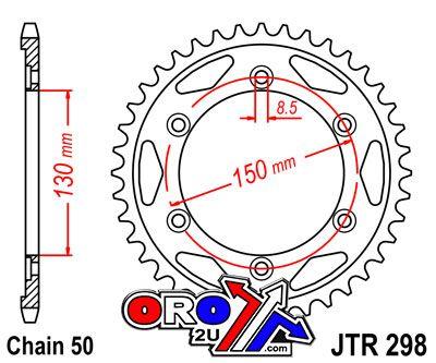 REAR SPROCKET JTR298.40 STEEL, HONDA ROAD JT