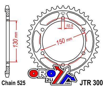 REAR SPROCKET JTR300.48 525 SILVER, HONDA ROAD JT