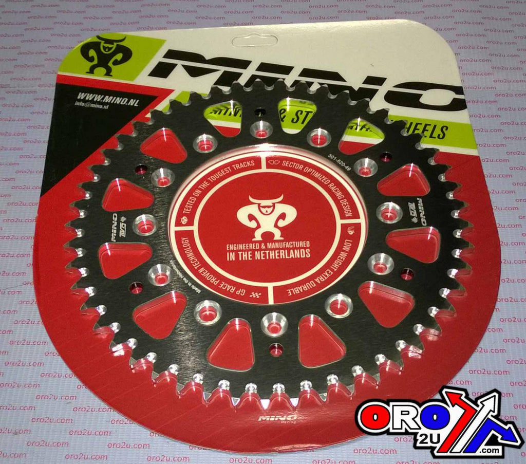 MINO REAR SPROCKET ALLOY 301/210, 25-301.520.49BK DOUBLE DRILLED JTR301, JTR210