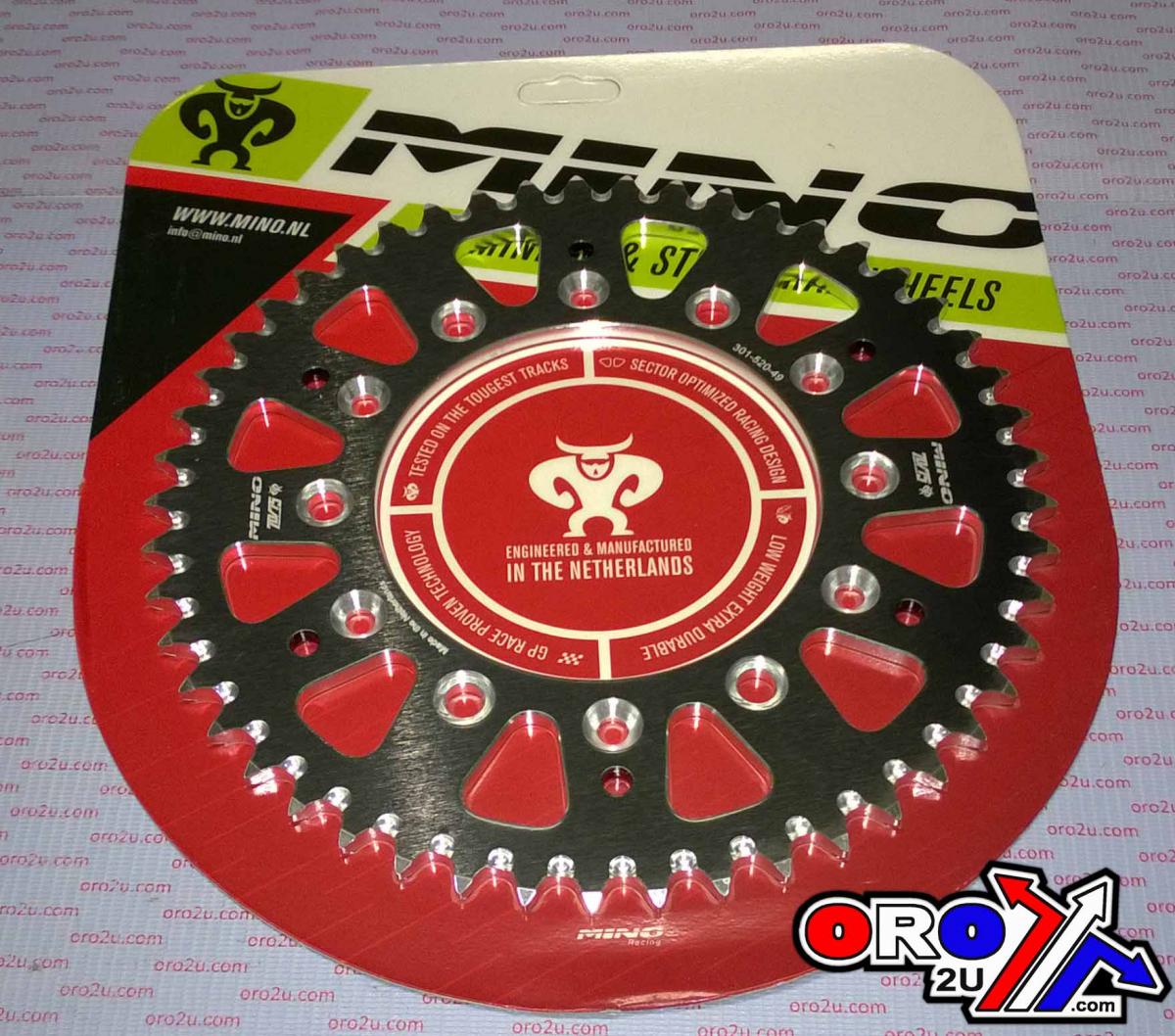 MINO REAR SPROCKET ALLOY 301/210, 25-301.520.49BK DOUBLE DRILLED JTR301, JTR210
