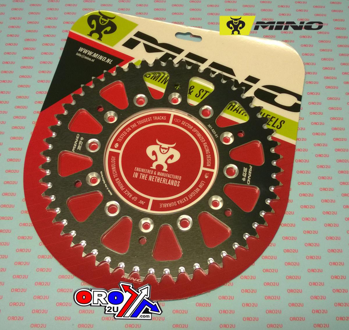 MINO REAR SPROCKET ALLOY 301/210 BK, 25-301.520.51BK DOUBLE DRILLED JTR301, JTR210