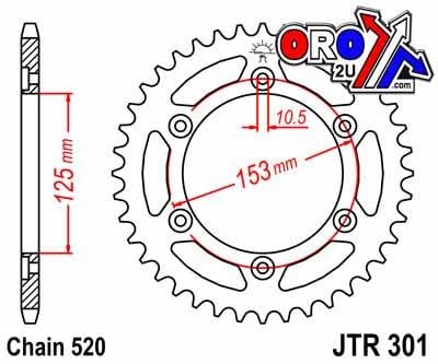 REAR SPROCKET ALLOY 53 [JTR301.53] 520, SILVER