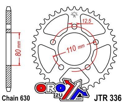 REAR SPROCKET JTR336.38 STEEL, HONDA ROAD JT