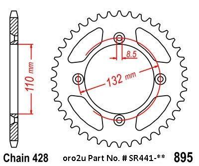 REAR SPROCKET STEEL JTR895 BK, KTM 85SX, 105SX, 85XC, 105XC, JTR895.46