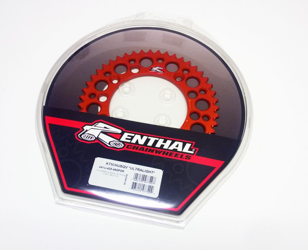 REAR SPROCKET ALLOY RENTHAL ORANGE, ULTRALITE 441U-428-48GPOR ORANGE