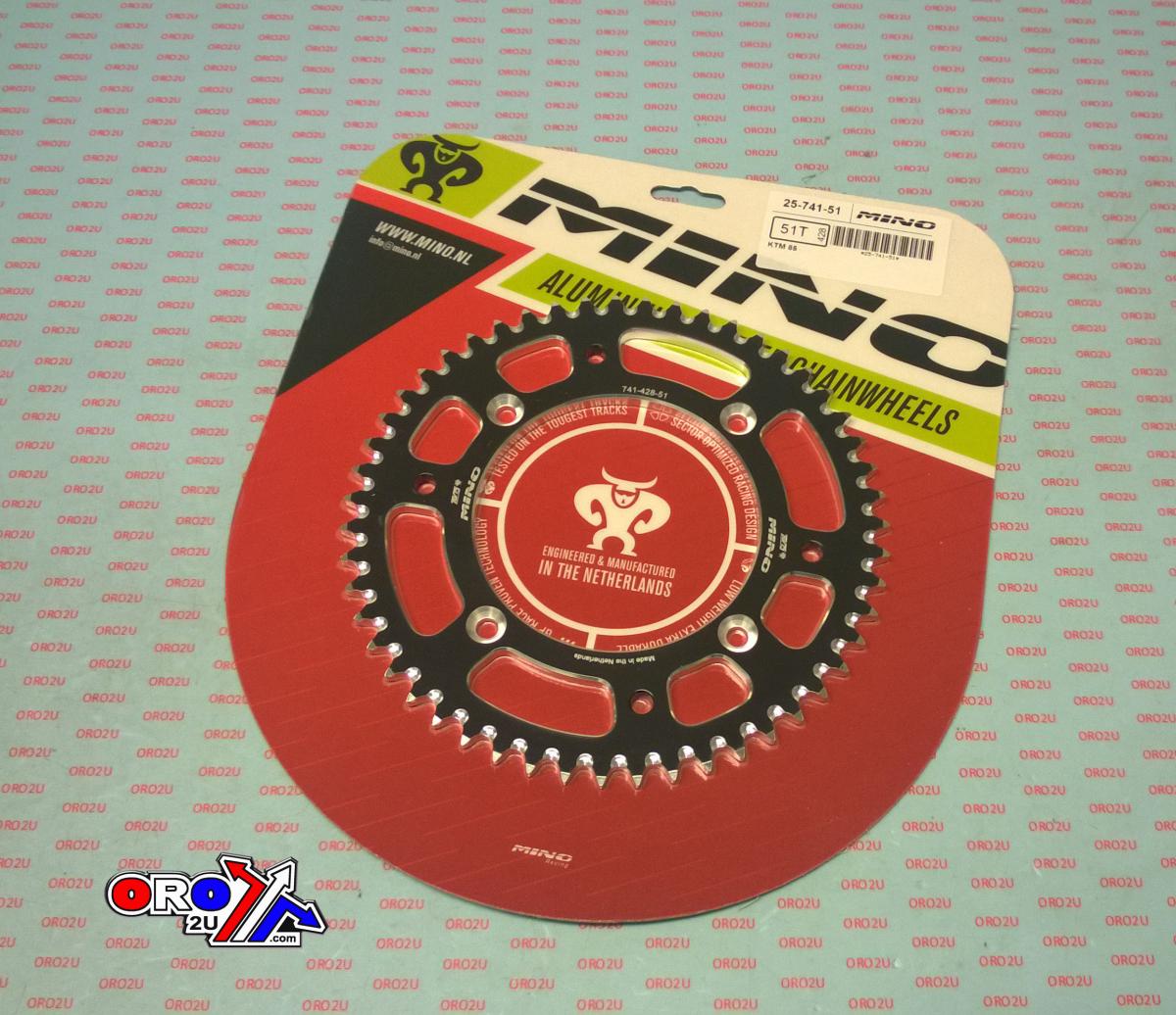 MINO REAR SPROCKET ALLOY BLACK, 25-741-51 BLACK KTM 85SX, 105SX, 85XC, 105XC