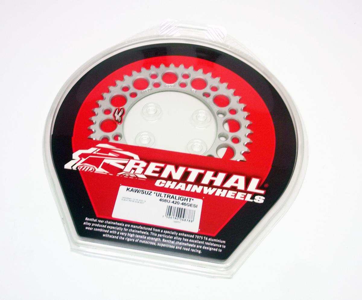 REAR SPROCKET ALLOY RENTHAL, ULTRALITE 408U-420-46GESI SILVER