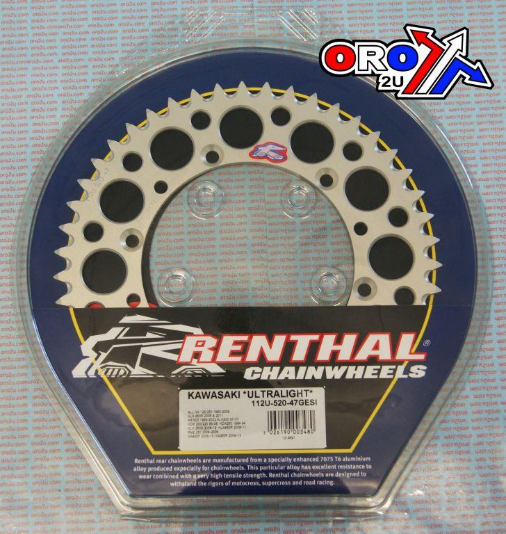 REAR SPROCKET ALLOY RENTHAL, ULTRALITE 112U-520-47GESI