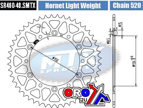 REAR SPROCKET STEEL HARD LIGHT 11H-110-48 SR460-48