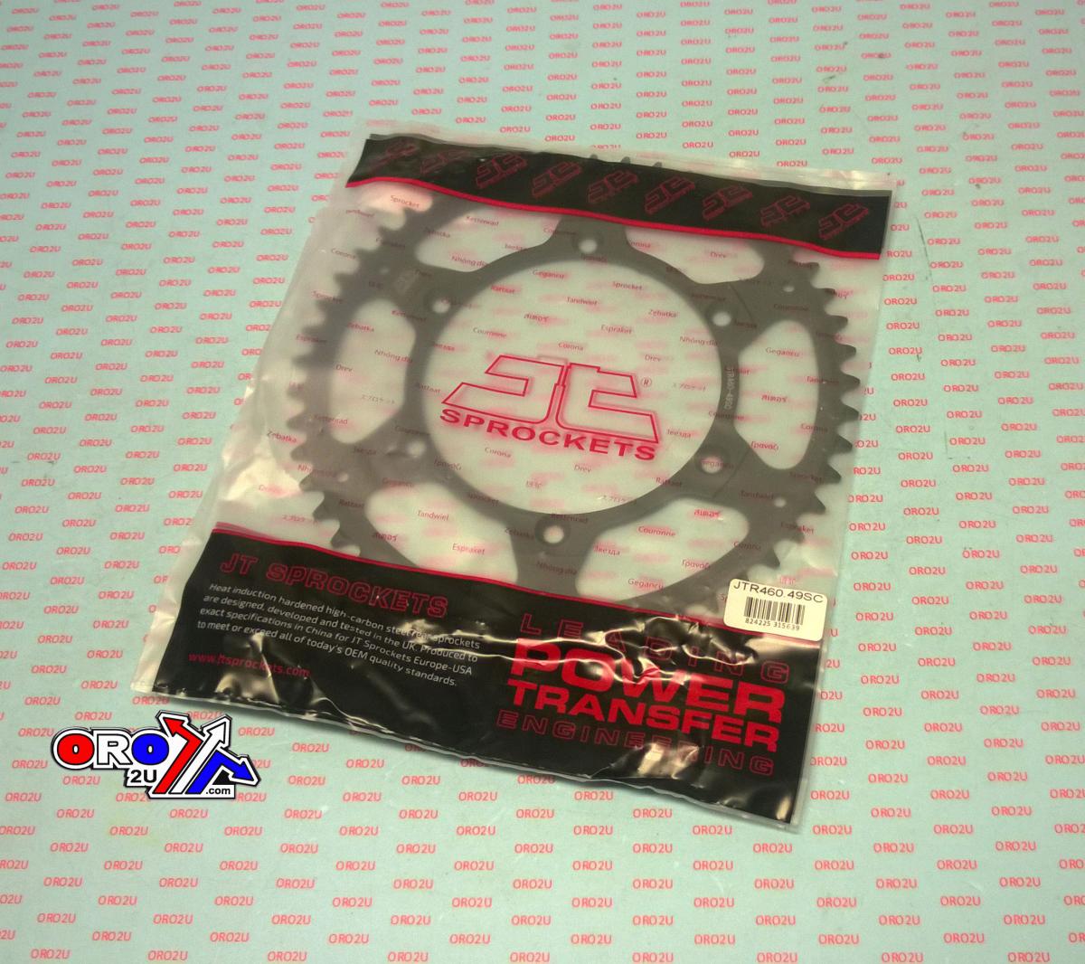 REAR SPROCKET STEEL BLK JTR460, LIGHTWEIGHT SELF-CLEANING, JTR460.49SC, JTR46049SC