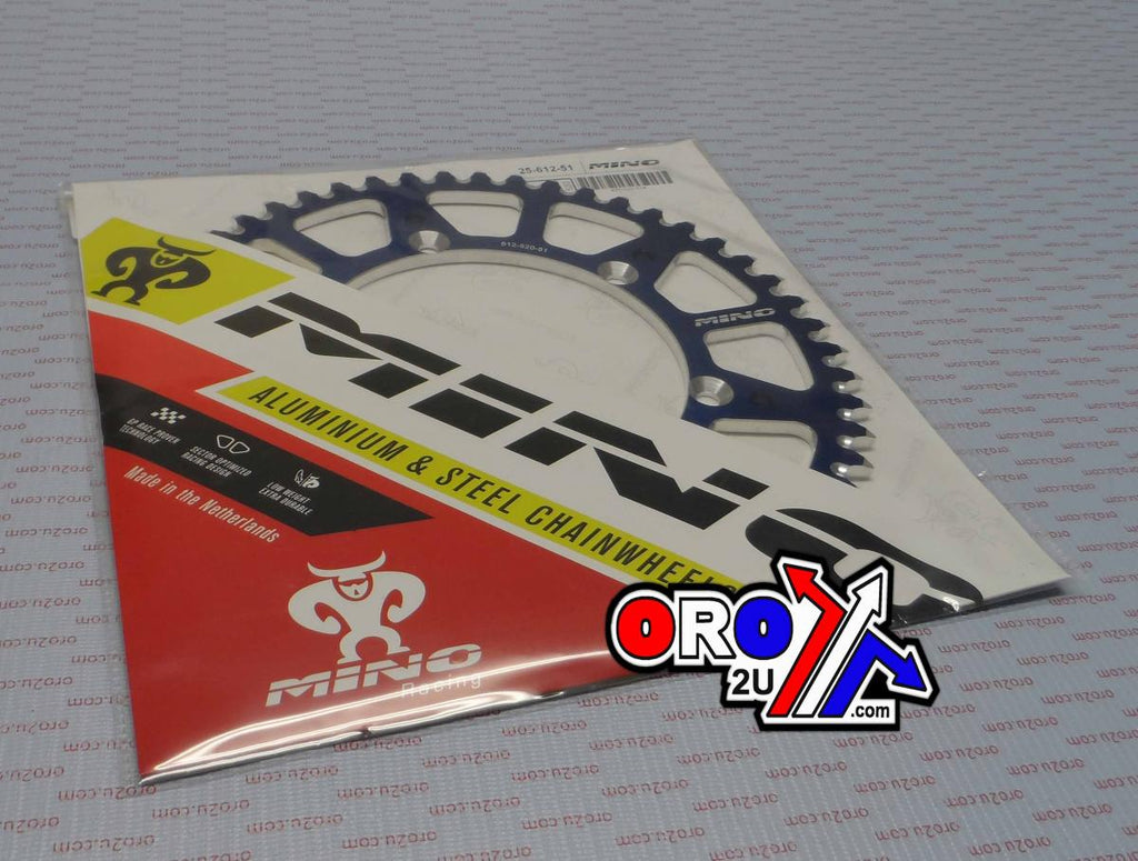 MINO REAR SPROCKET ALLOY BLUE, MINO 25-612-51 BLUE JTR460 BK