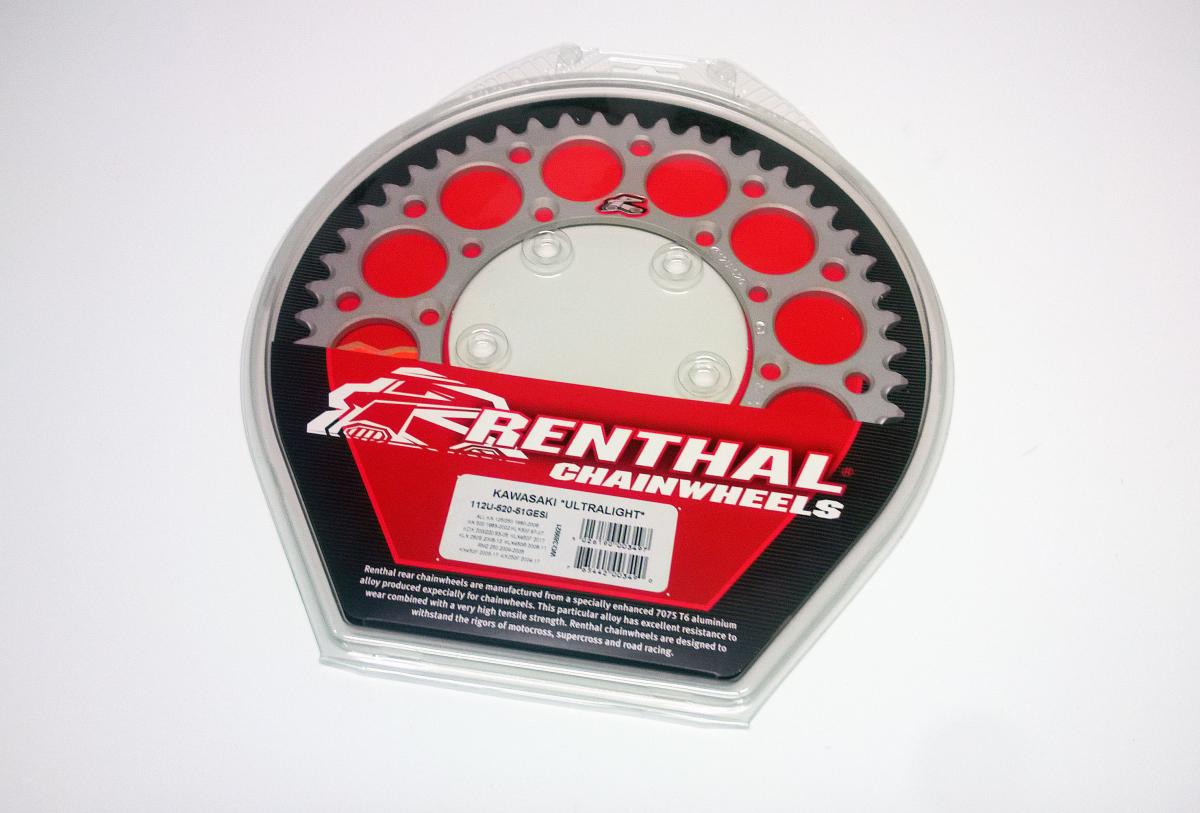 REAR SPROCKET ALLOY RENTHAL, ULTRALITE 112U-520-51GESI SILVER