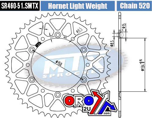 REAR SPROCKET STEEL HARD LIGHT 11H-110-51 SR460-51