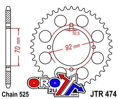 REAR SPROCKET JTR474.48 STEEL, HONDA ROAD JT