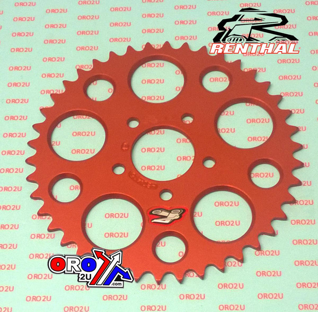 REAR SPROCKET RENTHAL 480, KTM 50 2010-2013 42T ORANGE, 480--415-42P-OR