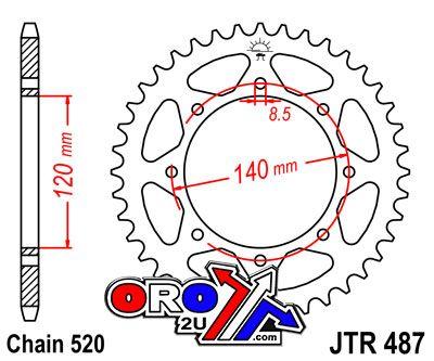REAR SPROCKET JTR487.46 STEEL, HONDA ROAD JT