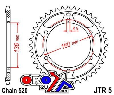 REAR SPROCKET JTR5.49 JT 520 OLD No. SR005-49.S.JT