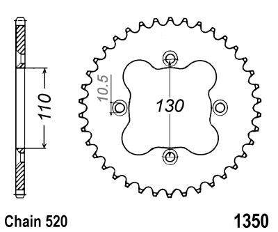REAR SPROCKET 36 [JTR1350.36] 520