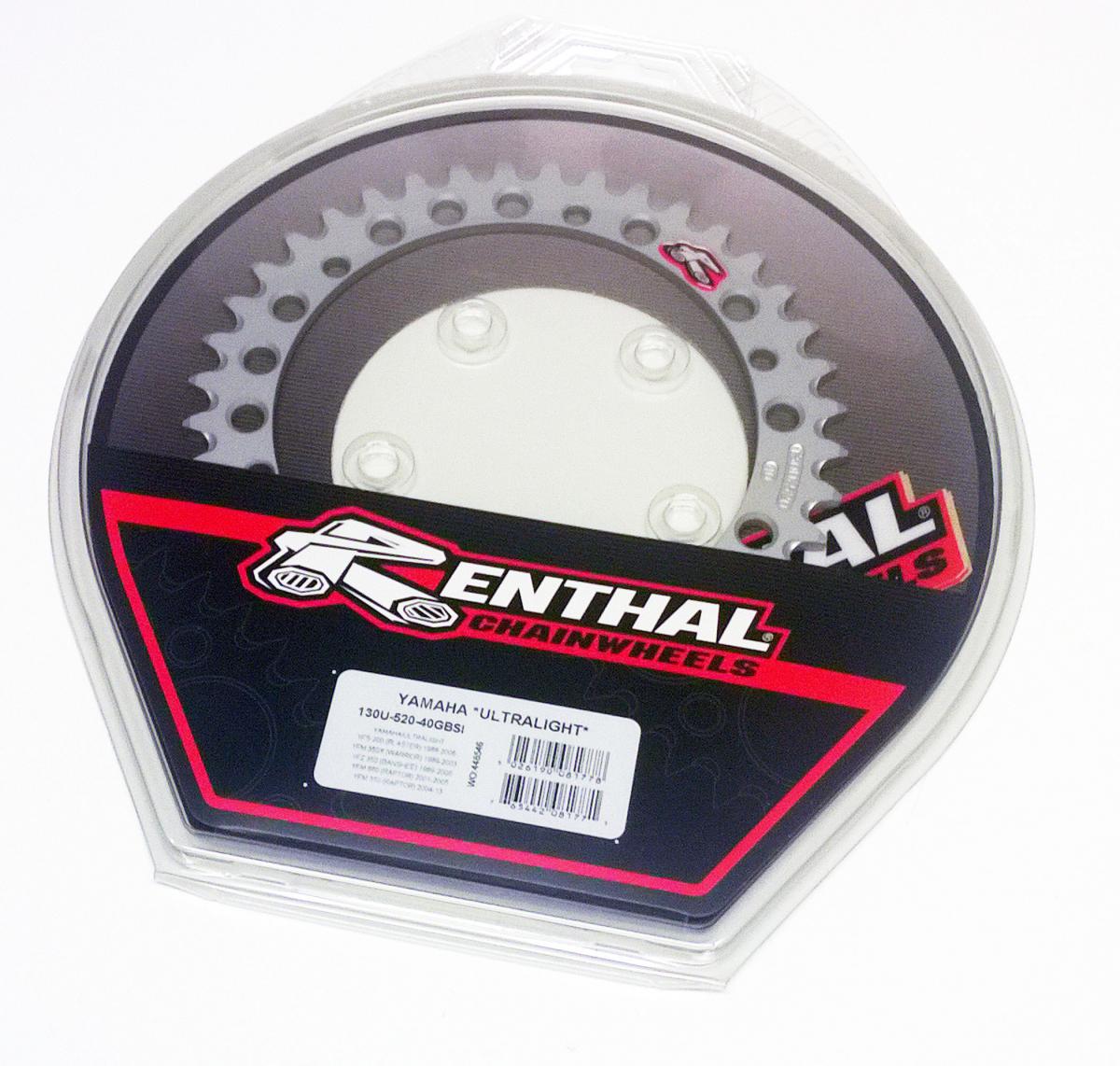 REAR SPROCKET RENTHAL ATV, ULTRALITE 130U-520-40GBSI SILVER