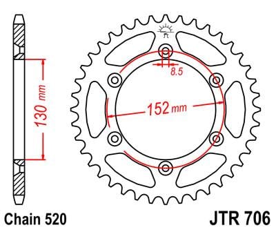 REAR SPROCKET JTR706.46 JT